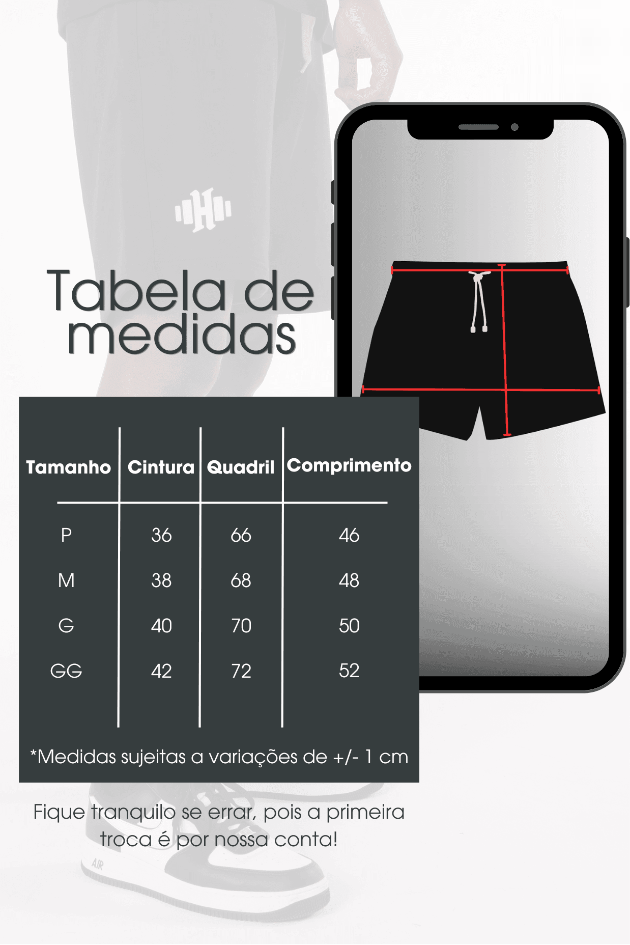 Bermuda Moletom Train Hard Train Heavyy Preta