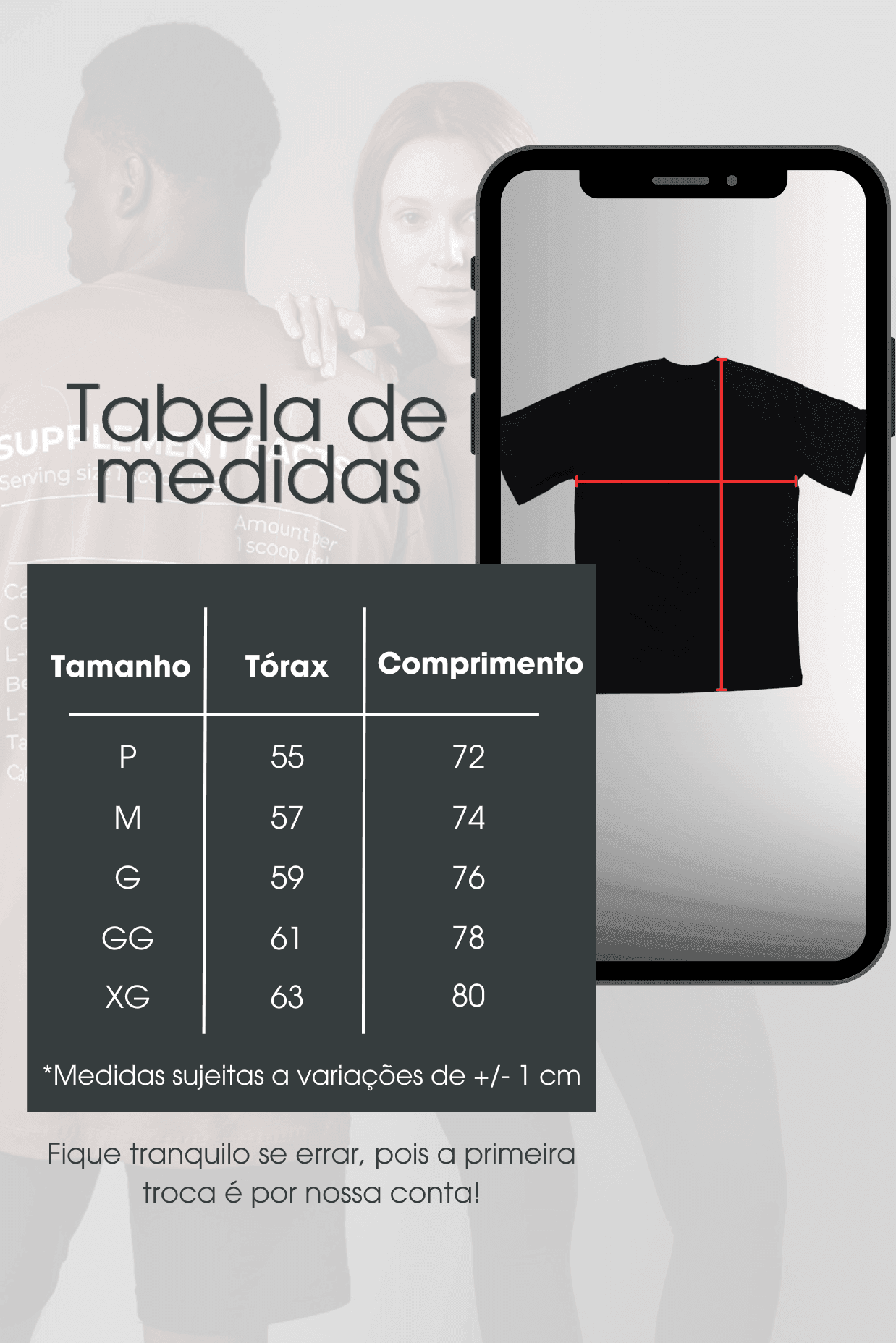 Camiseta Oversized de Algodão com Elastano Minimal Heavyy Preta