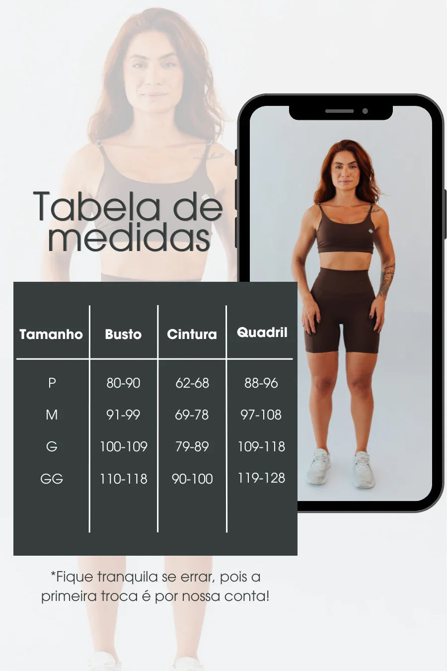 Conjunto Top + Short Corredor Marrom Café