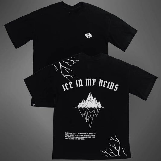 Kit com 2 Camisetas Oversized Ice in my Veins Pretas