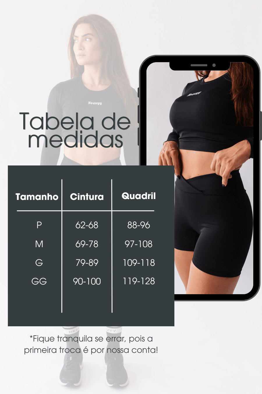 Short com Cós Cruzado de Poliamida Preto