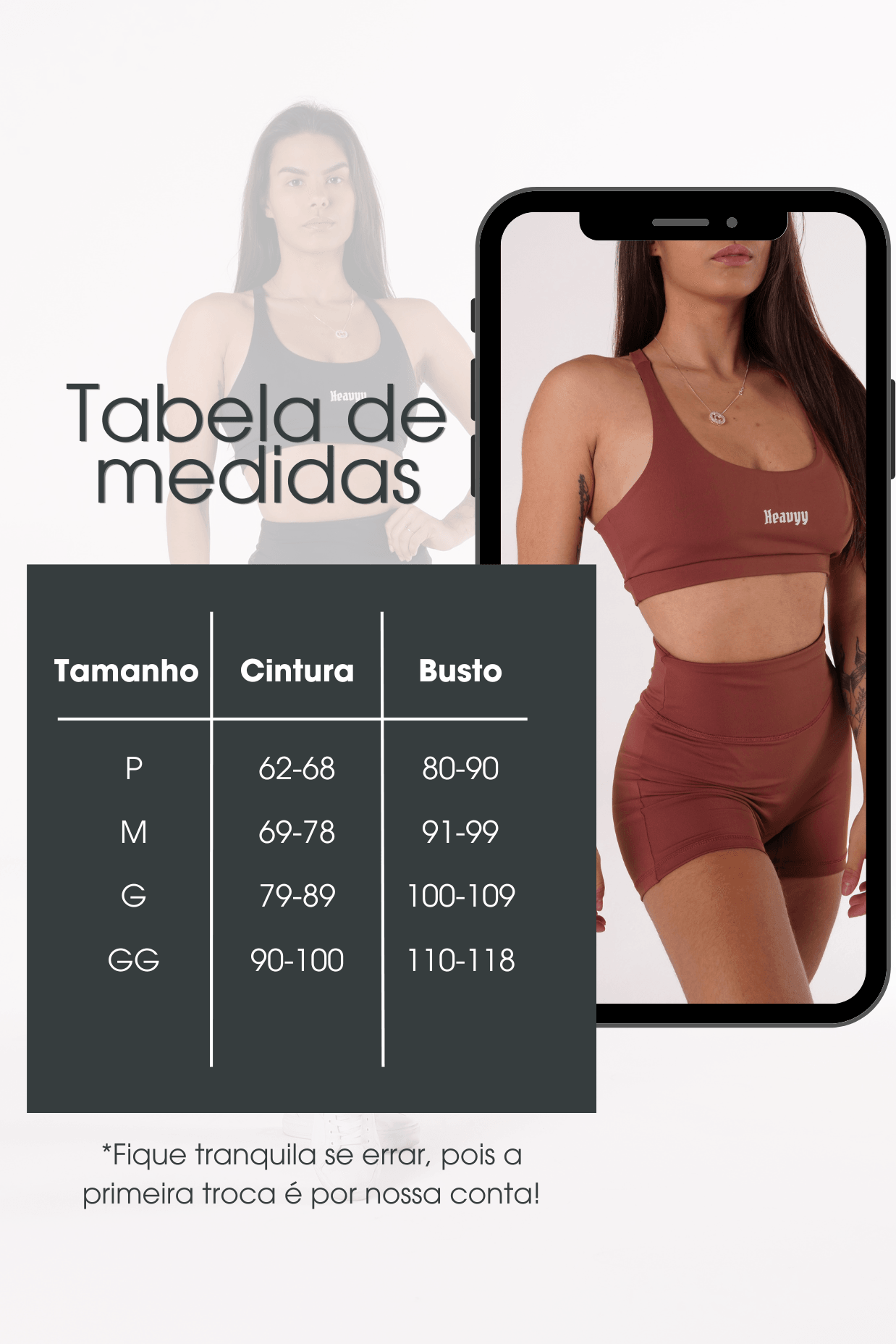 Top de Poliamida Cruzado Marrom Café