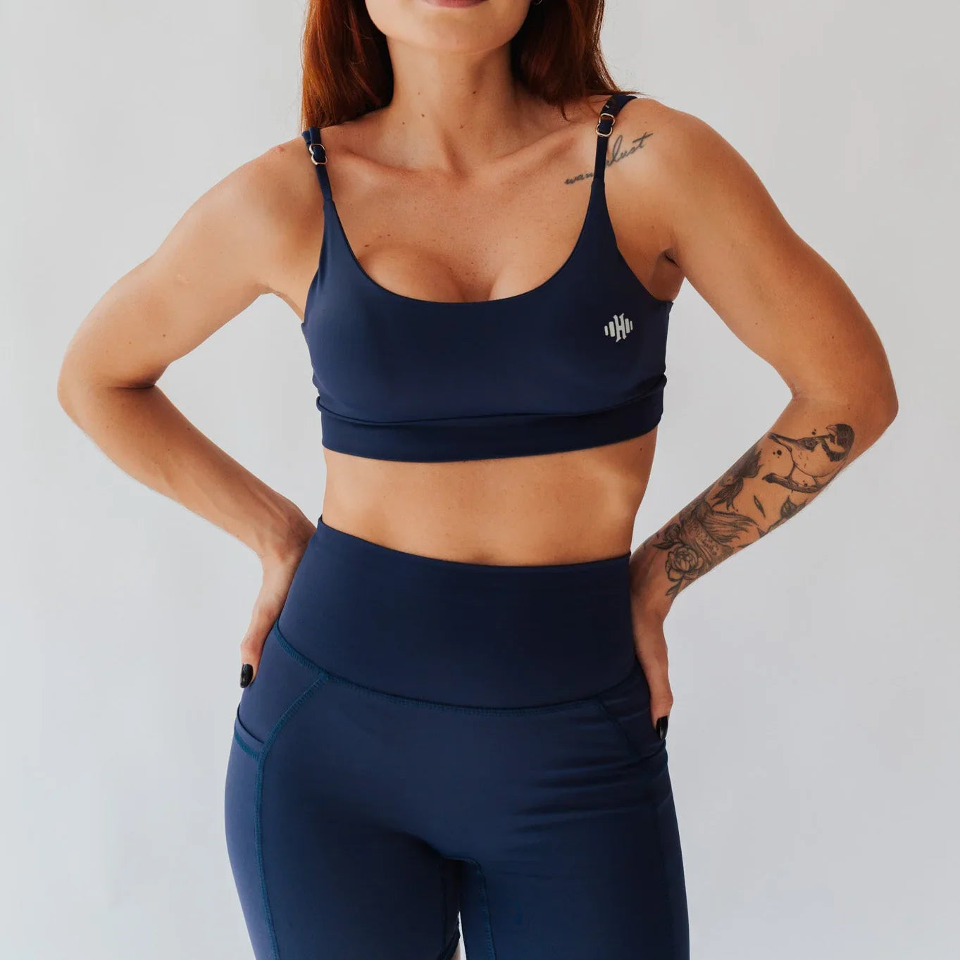 Conjunto Top + Short Corredor Azul Marinho