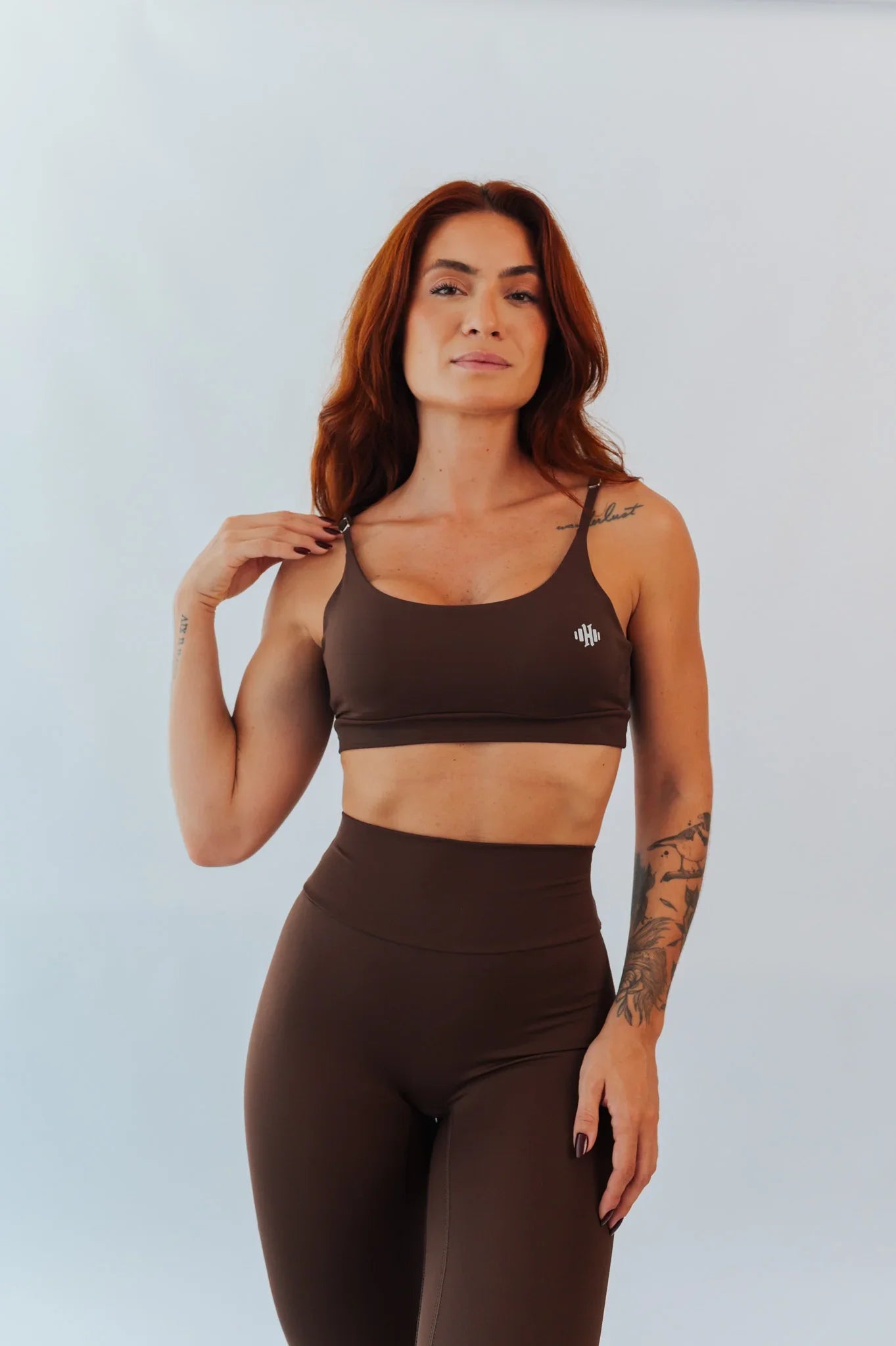 Conjunto Top + Legging Marrom Café