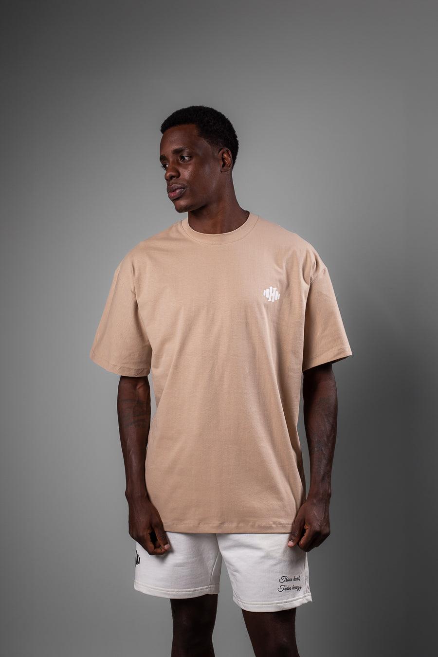 Camiseta Oversized de Algodão com Elastano - Ice in my Veins - Bege