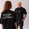 Camiseta Oversized Heavier than Yesterday - Preta
