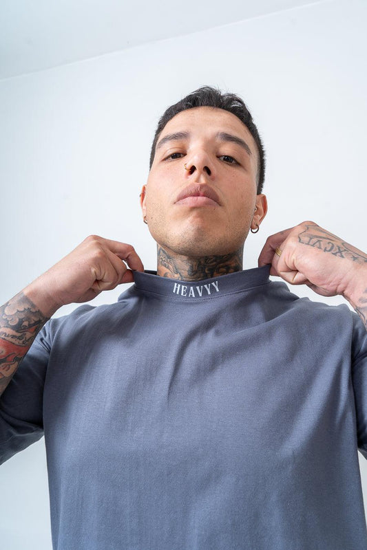 Camiseta Oversized de Algodão com Elastano Minimal 2.0 Cinza
