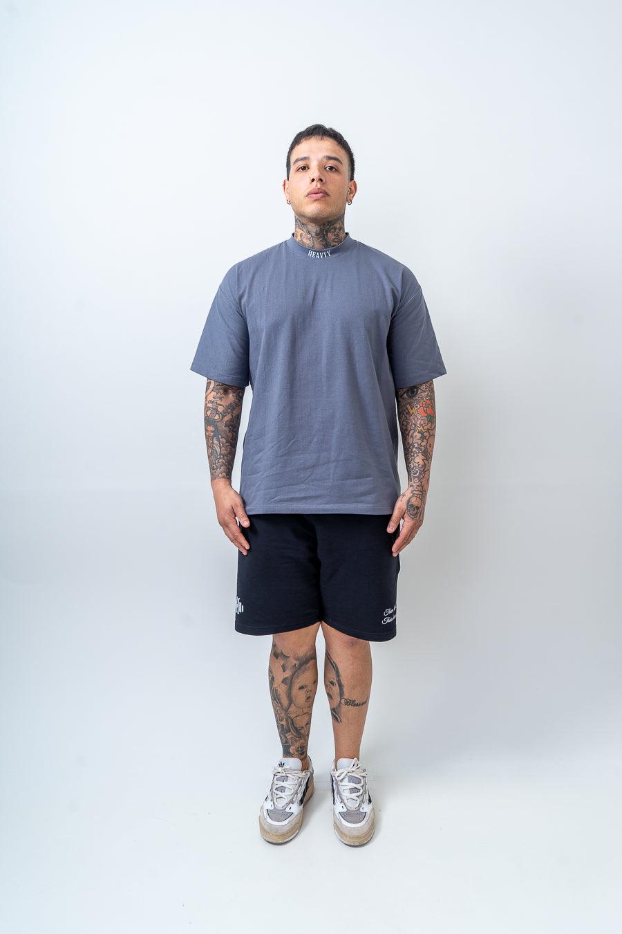 Camiseta Oversized de Algodão com Elastano Minimal 2.0 Cinza