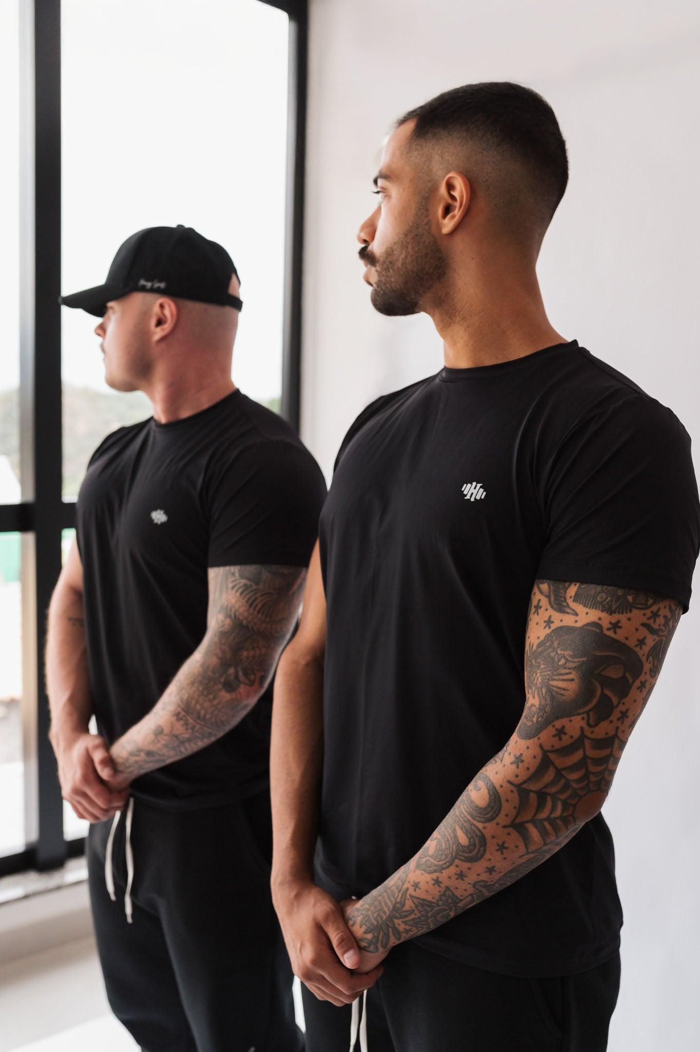 Camiseta Tradicional Masculina de Poliamida Preta