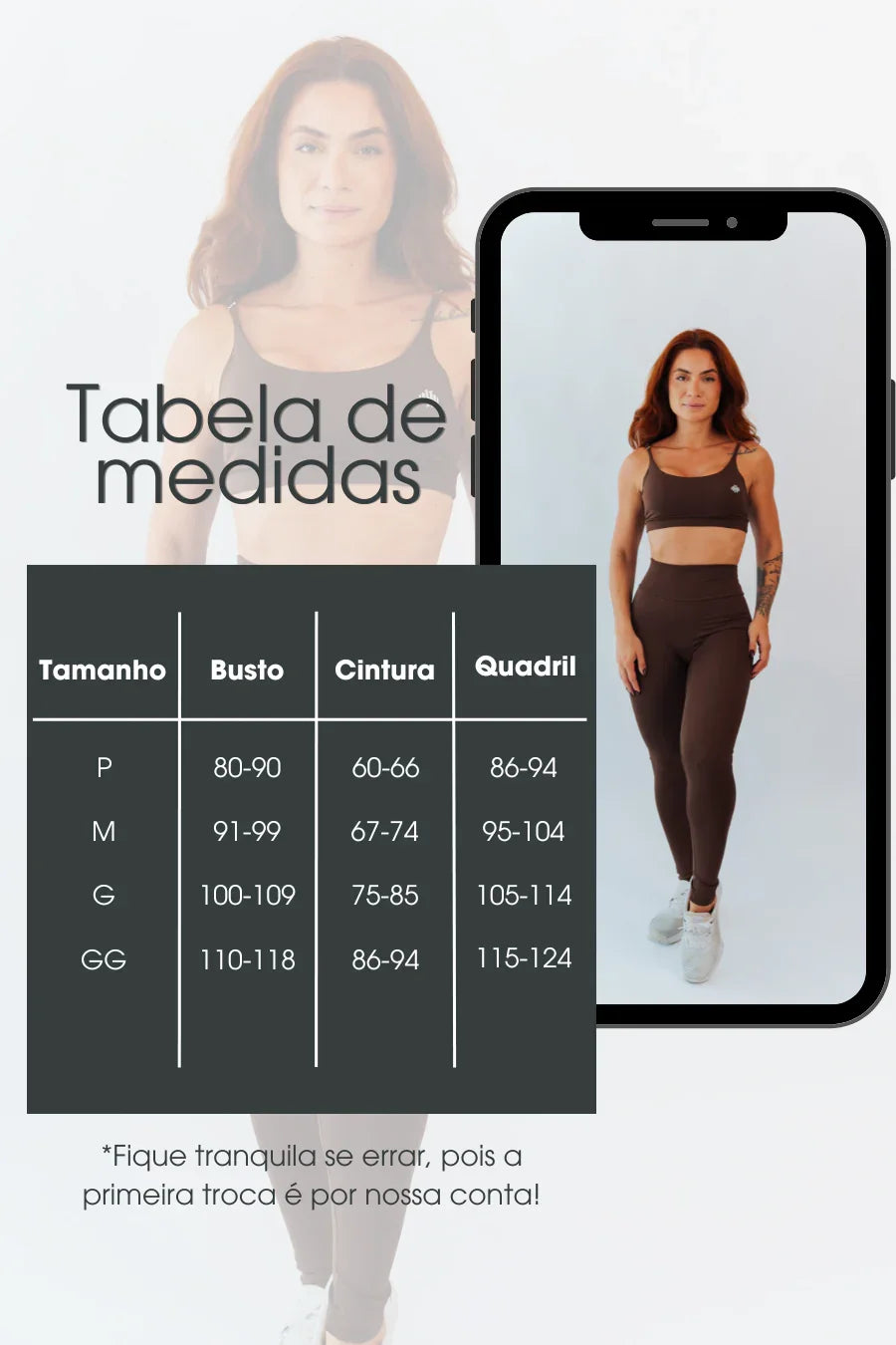 Conjunto Top + Legging Marrom Café