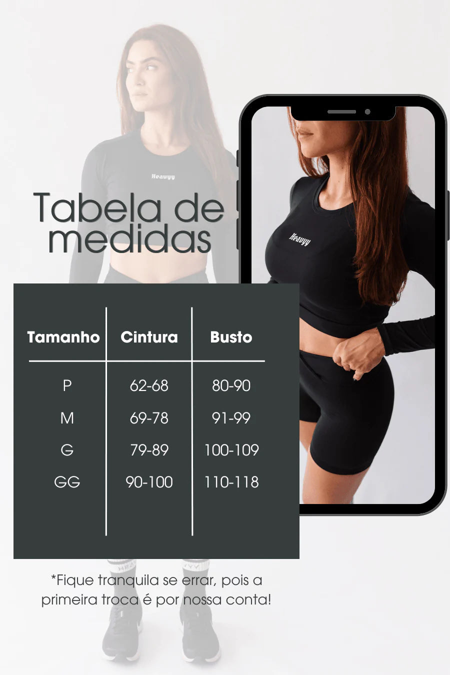 Conjunto Preto Cropped + Legging Minimalista