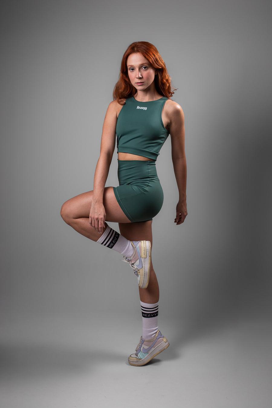 Conjunto Top + Short Overload Verde - Heavyy Sports