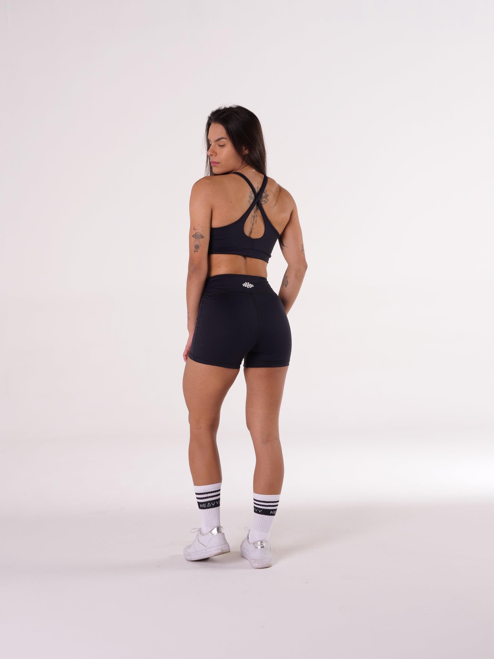 Conjunto Top + Short Warm Up Preto - Heavyy Sports
