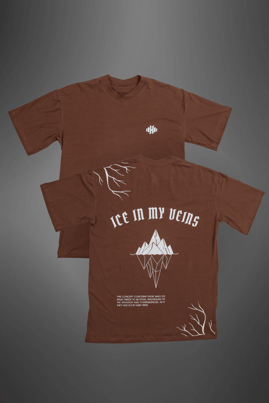 Camiseta Oversized de Algodão com Elastano - Ice in my Veins - Marrom