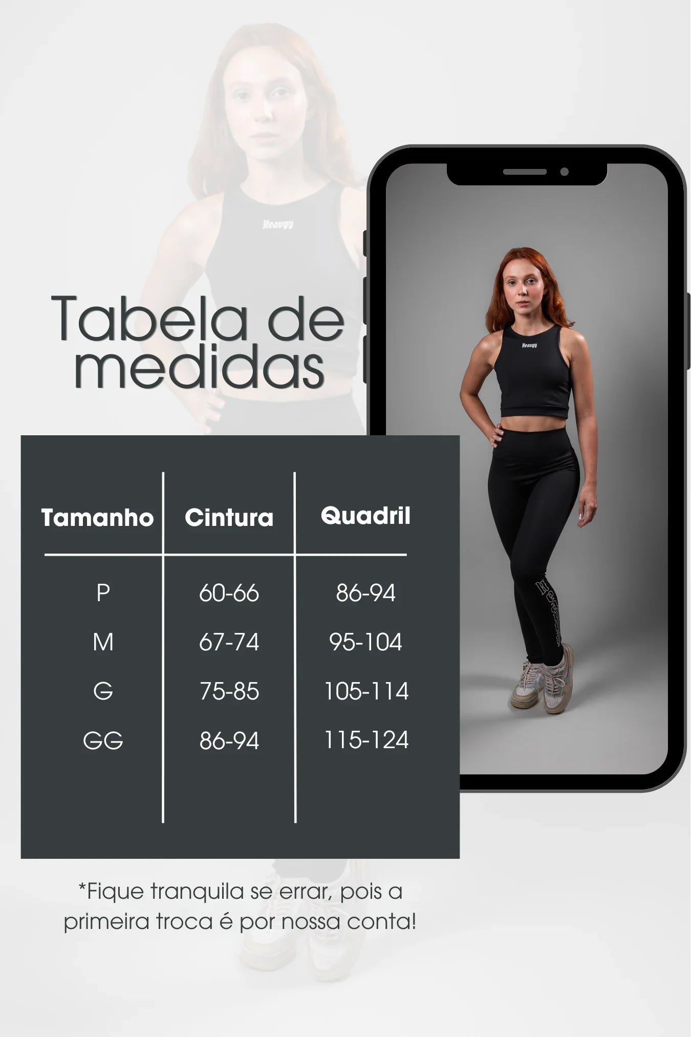 Legging Minimalista de Poliamida Preta