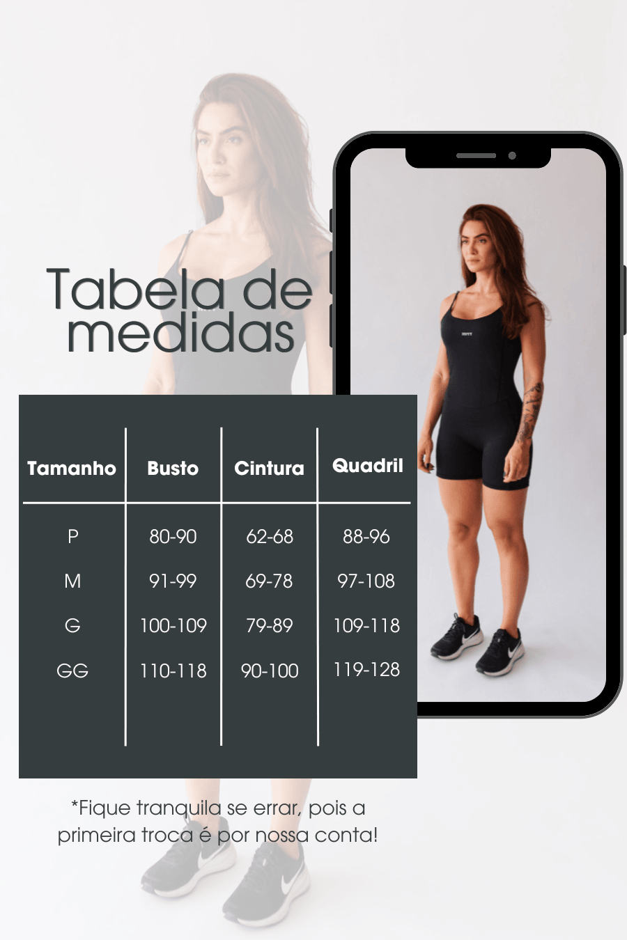 Macaquinho de Poliamida com Bolsos Back 2 Black Preto