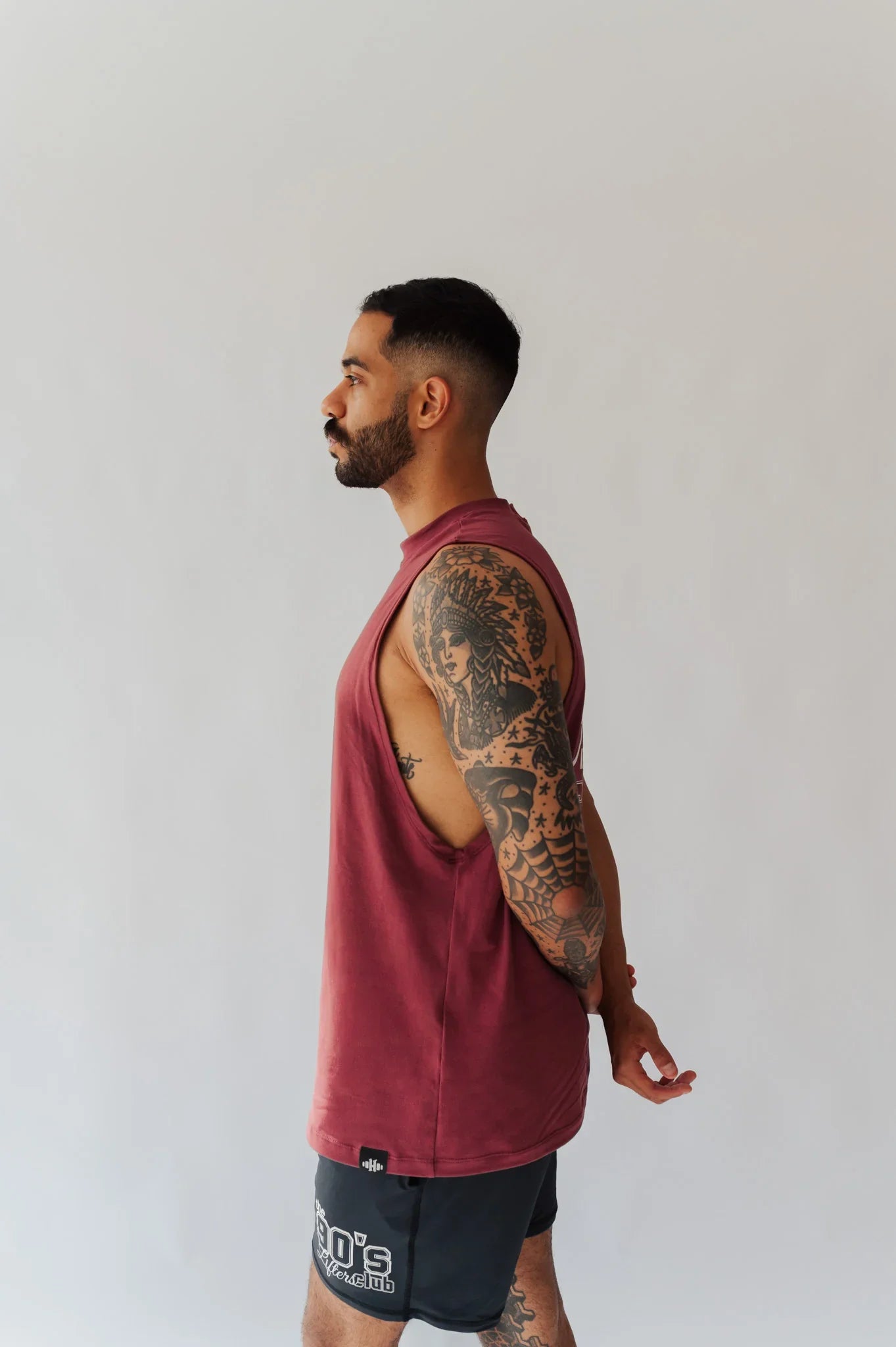 Regata Oversized de Algodão com Elastano Bordô 90's