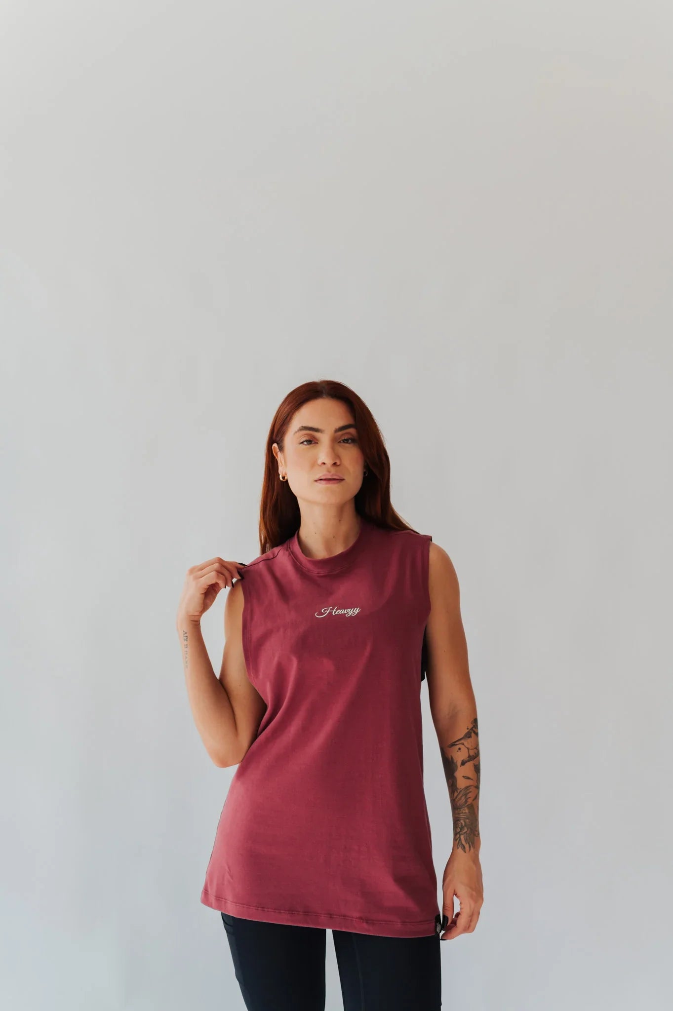 Regata Oversized de Algodão com Elastano Bordô 90's