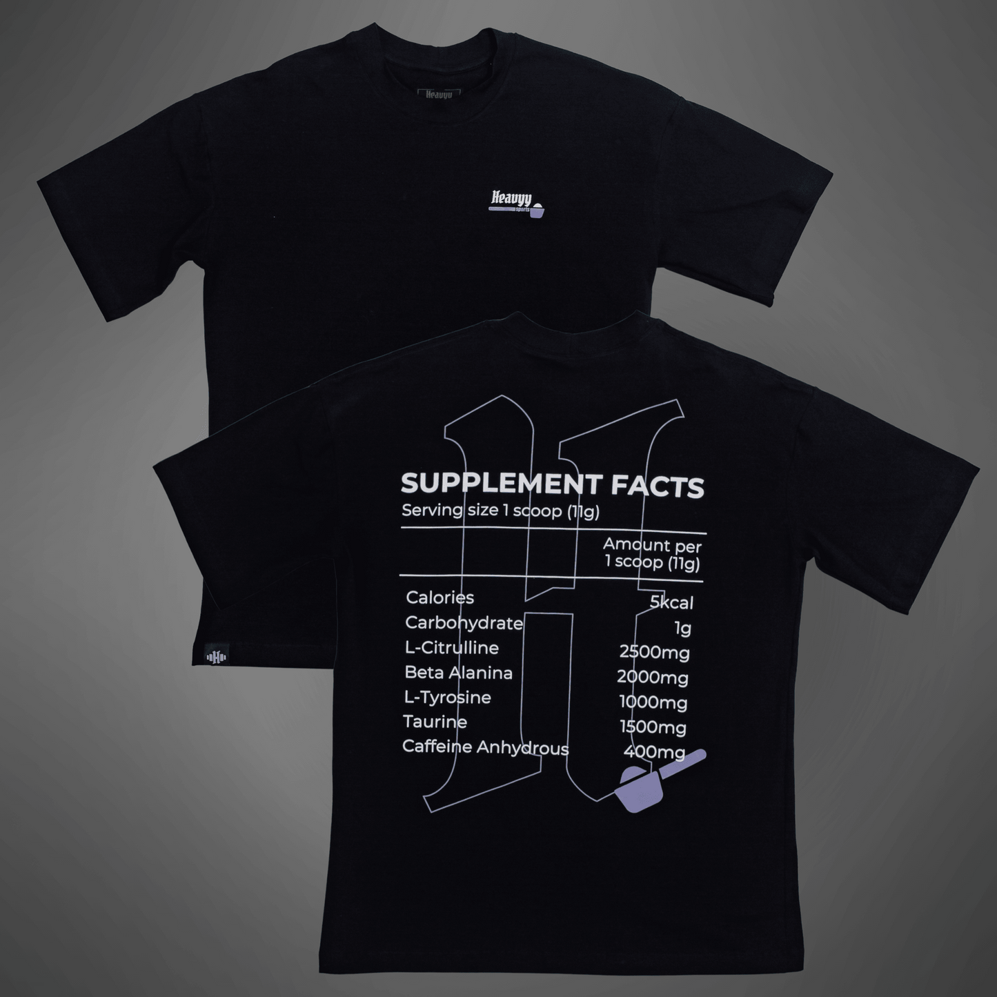 Camiseta Oversized de Algodão com Elastano Sup Facts Heavyy Preta