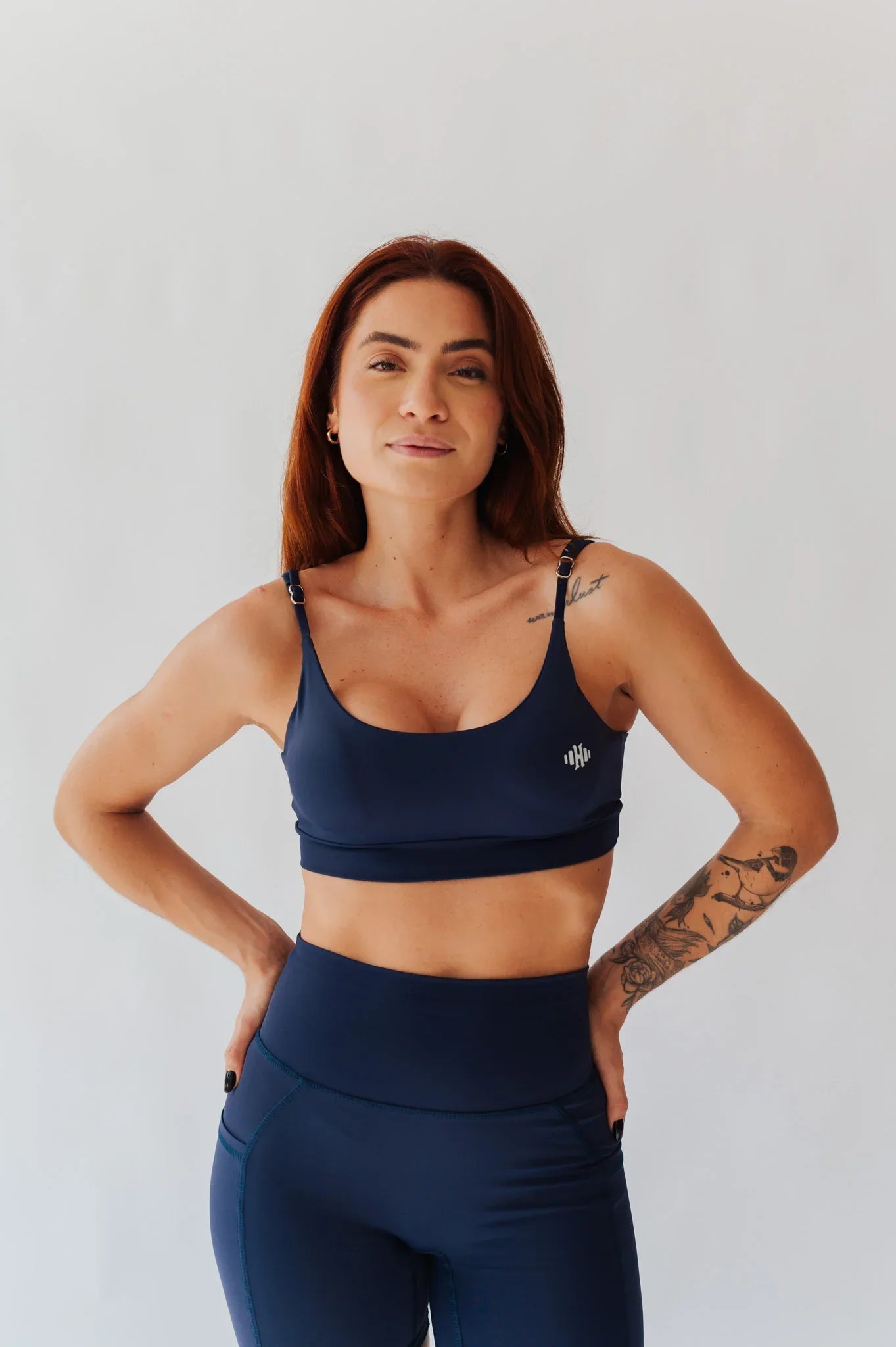 Short de Poliamida Corredor com Bolso Azul Marinho