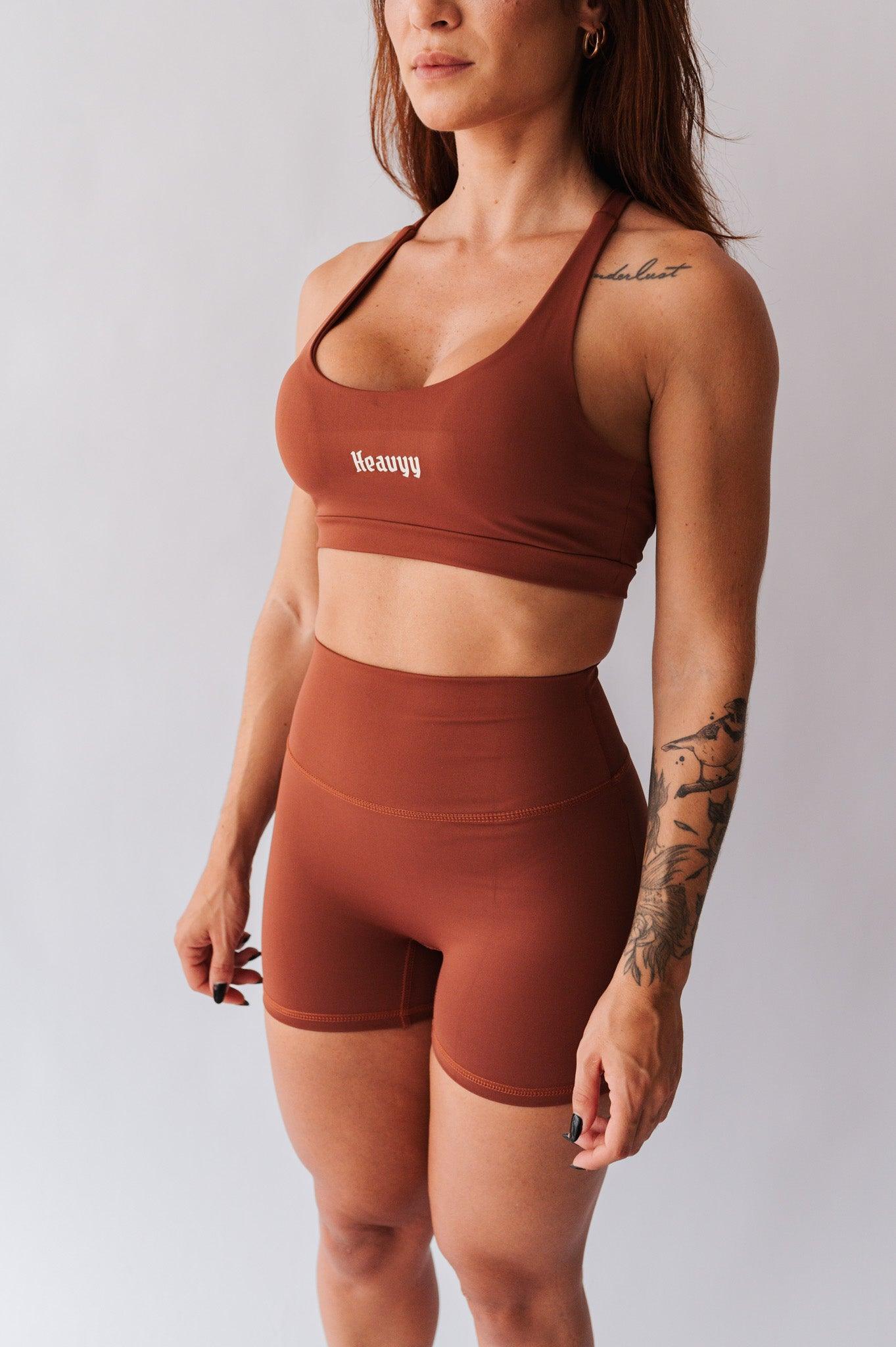 Conjunto Top + Short Warm Up Marrom Café