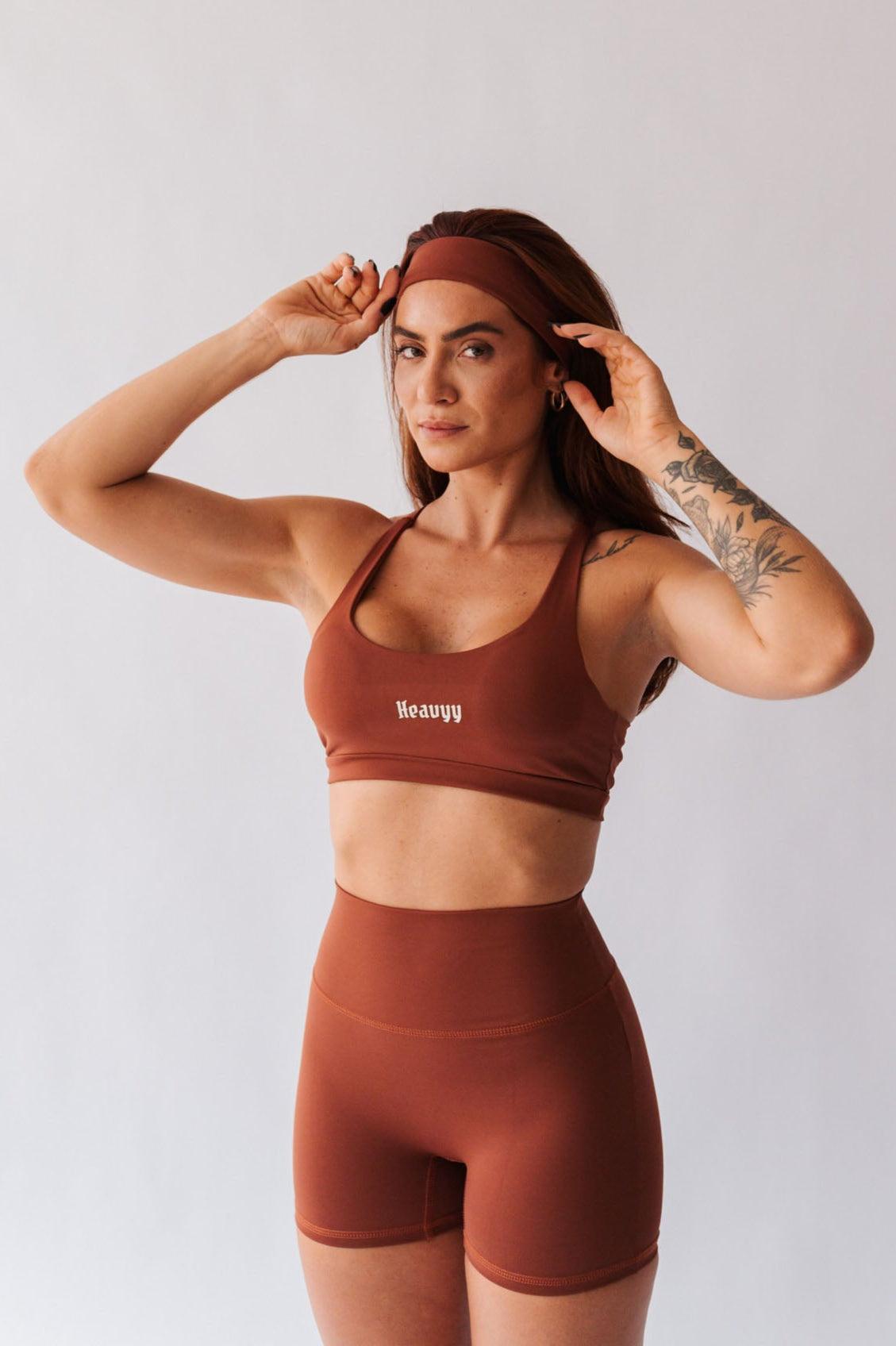 Conjunto Top + Short Warm Up Marrom Café