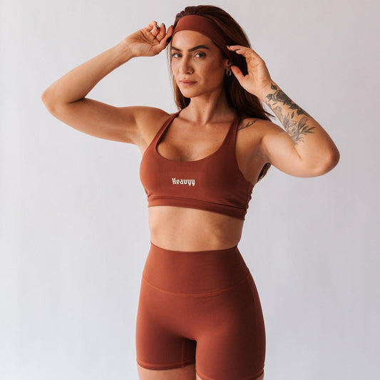 Conjunto Top + Short Warm Up Marrom Café