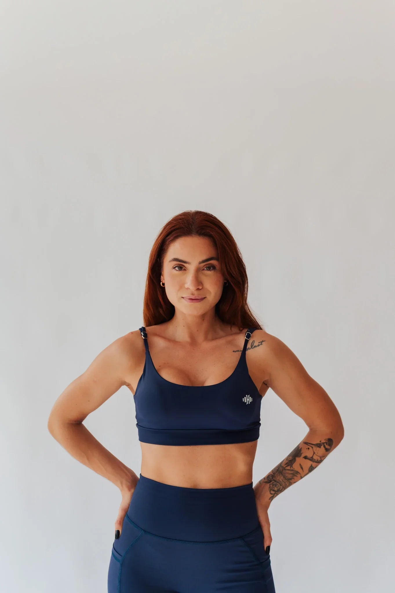 Top de Poliamida Dupla Face com Regulagem Azul Marinho
